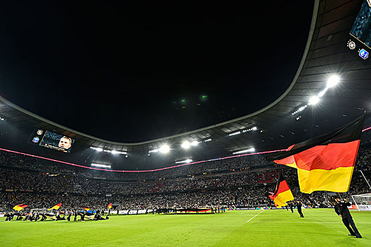 旗帜,德国国旗,体育场,竞技场,慕尼黑,巴伐利亚,德国,欧洲