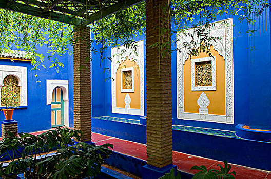 棚架,马若雷尔花园,玛拉喀什,摩洛哥
