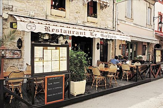 餐馆,艾格-莫特,朗格多克-鲁西永大区,法国南部,法国,欧洲