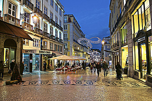 夜景,里斯本,葡萄牙