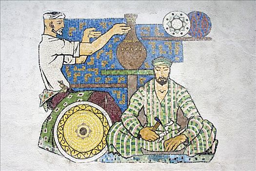 塔什干,博物馆,艺术,镶嵌图案,乌兹别克斯坦
