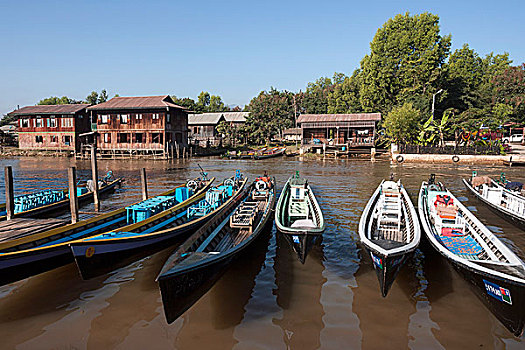 船,茵莱湖,掸邦,缅甸,亚洲