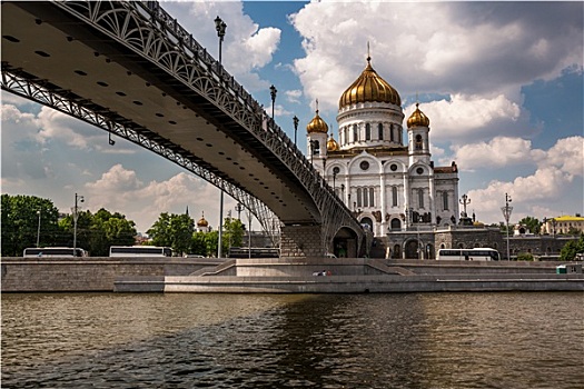 大教堂,耶稣,行人,桥,莫斯科,俄罗斯