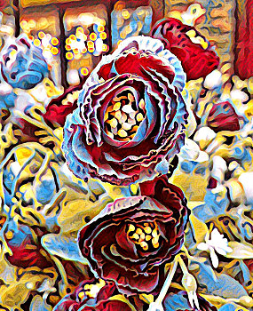现代花卉油画装饰画