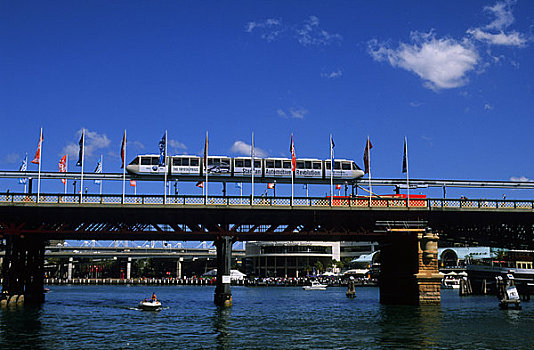 澳大利亚,悉尼,达令港,单轨铁路