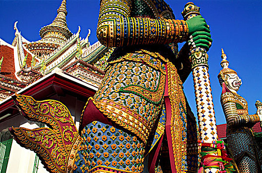 泰国,曼谷,郑王庙,雕塑