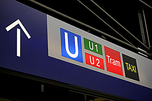 车站,标识,展示,方向,地铁,缆车,出租车,慕尼黑,上巴伐利亚,德国,欧洲