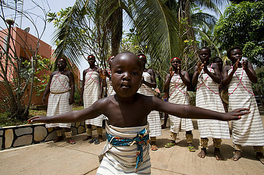 西非,贝宁,传统,跳舞,孩子