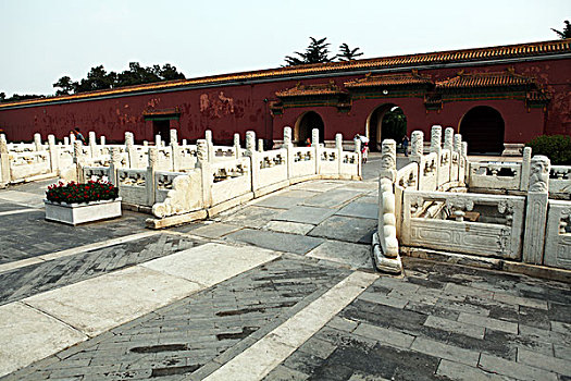 中国,北京,太庙,城墙,桥,石柱