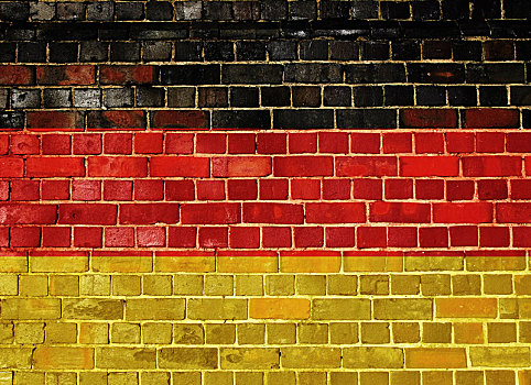 德国国旗,砖墙