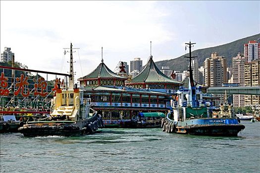 渡轮,漂浮,餐馆,香港,中国,亚洲