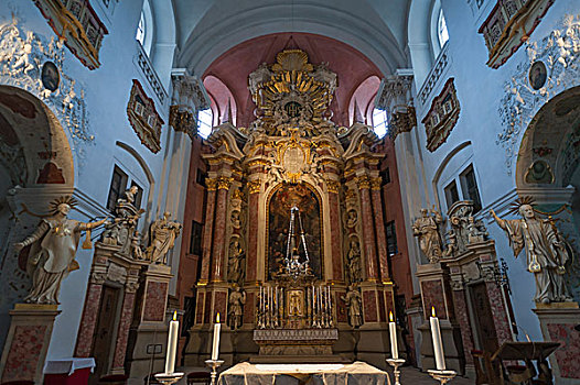教堂高坛,主祭台,巴洛克,17世纪,班贝格,上弗兰科尼亚,巴伐利亚,德国,北美
