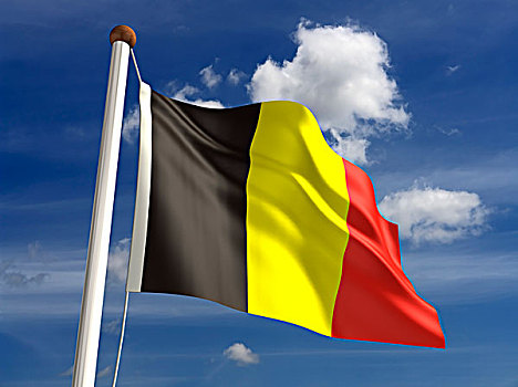 比利时,旗帜,裁剪,小路
