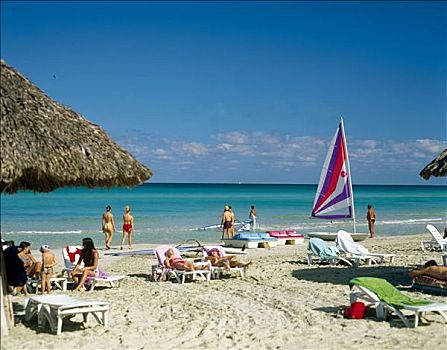 瓦拉德罗,海滩,古巴