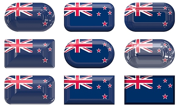 玻璃,扣,旗帜,新西兰