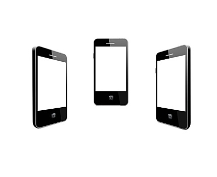 现代,手机,白色背景