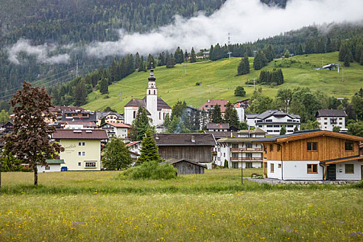 瑞士高山草甸田园风光