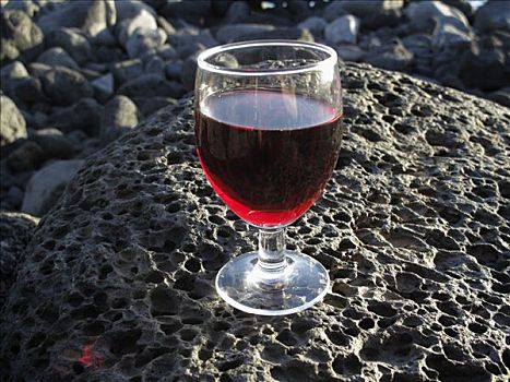 红酒杯,火山岩,石头,帕尔玛,加纳利群岛,西班牙