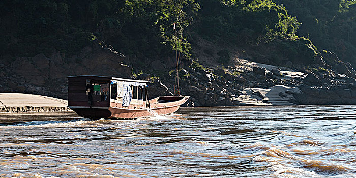 船屋,旅行,湄公河,老挝