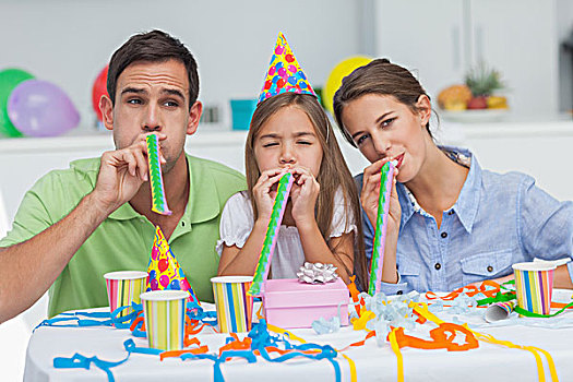 家庭,玩,聚会尖角帽,生日派对