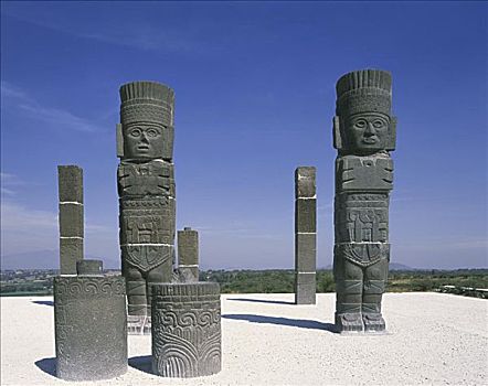 塑像,武士神庙,图拉,托尔特克文明,墨西哥