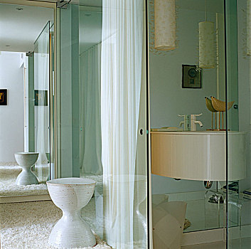 相似,浴室,挨着,一个,玻璃,帘,隐秘