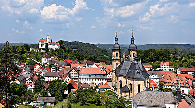 城堡,大教堂,弗兰哥尼阶,瑞士,上弗兰科尼亚,弗兰克尼亚,巴伐利亚,德国,欧洲