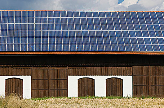 太阳,组件,屋顶,太阳能电池,光电,巴伐利亚,德国