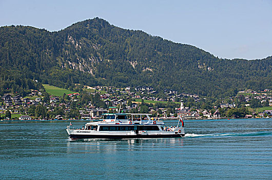 客船,萨尔茨卡莫古特,萨尔茨堡州,奥地利,欧洲