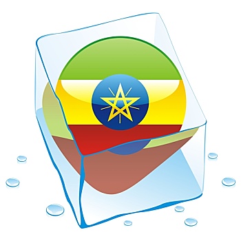 埃塞俄比亚,旗帜,冰冻,冰块