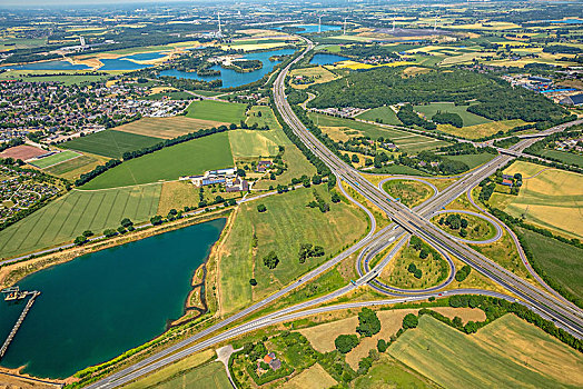高速公路,连通,采砾场,采石场,水塘,鲁尔区,北莱茵威斯特伐利亚,德国