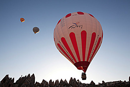 热气球,气球,乘,卡帕多西亚,土耳其
