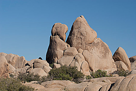 大,岩石构造,荒芜,蓝天,棕榈泉,加利福尼亚,美国