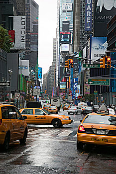 时代广场,经典,黄色,出租车,纽约