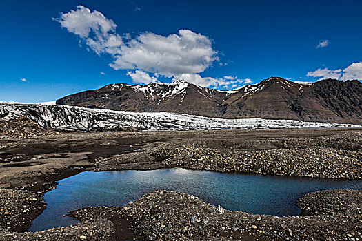 风景,冰河,湖,山,斯卡夫塔菲尔国家公园,冰岛