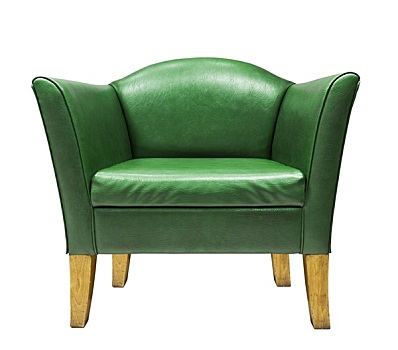 奢华,绿色,皮制扶手椅