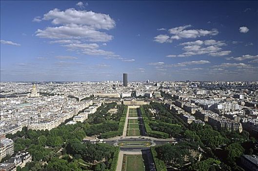 俯视,巴黎,埃菲尔铁塔,法国