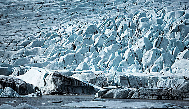 冰岛,冰河,缝隙,结冰,泻湖