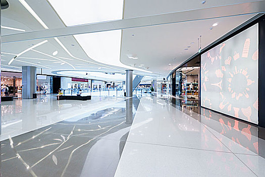 空,走廊,巨大,广告牌,抽象,天花板,现代,购物中心