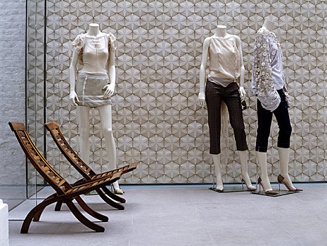 商店,伦敦,2008年,假人,躺椅,正面,砖瓦