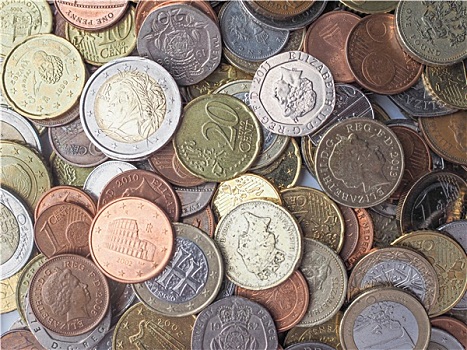 欧元,磅,硬币