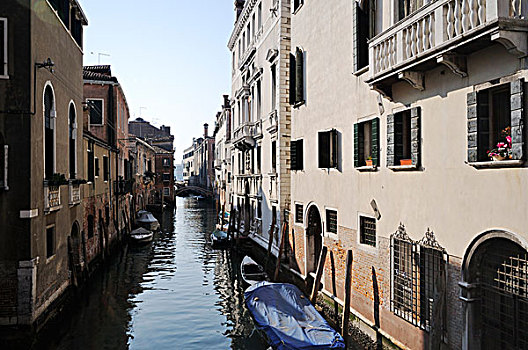 房子,运河,区域,威尼斯,世界遗产,威尼托,意大利,欧洲