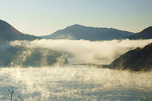 蒸汽,雾,熊本,日本