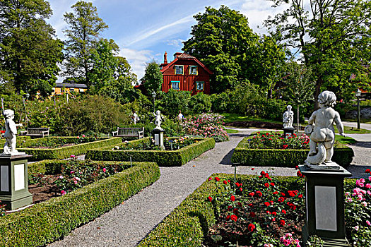 玫瑰园,露天博物馆,斯德哥尔摩,瑞典,欧洲
