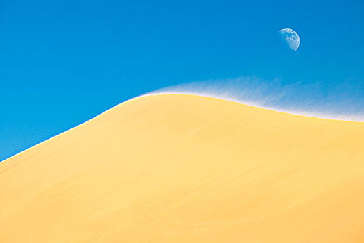 吹,沙子,月亮,阿卡库斯,沙漠,费赞,利比亚