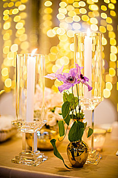 蜡烛,花,桌面摆饰,婚宴