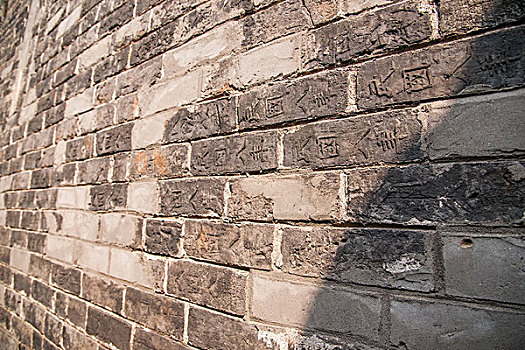 四川省乐山市犍为县罗城古镇灵官庙里现存民国八年烧制的墙砖