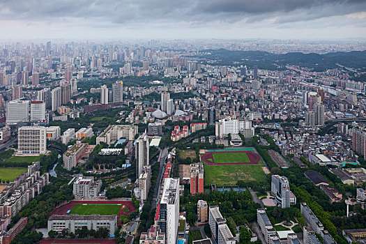 中国广东广州,从天河商圈远眺环市路商圈