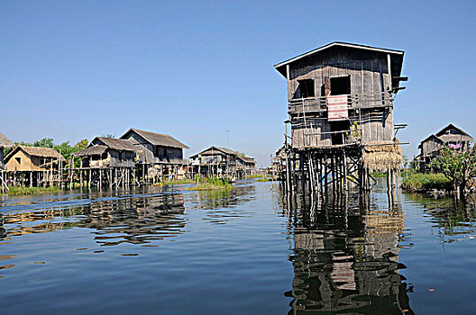 房子,茵莱湖,掸邦,缅甸,东南亚