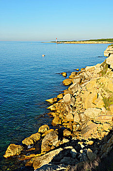 岩石,海岸线,地中海,法国